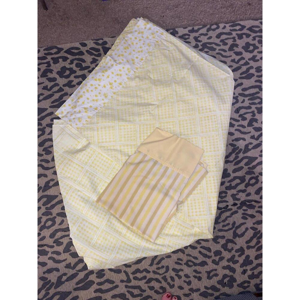 Beautiful vintage yellow flat sheet